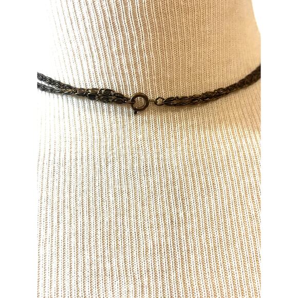 Unique Fan-Shaped Bronze Pendant with Beaded Turquoise & Bronze Beads - Picture 4 of 4